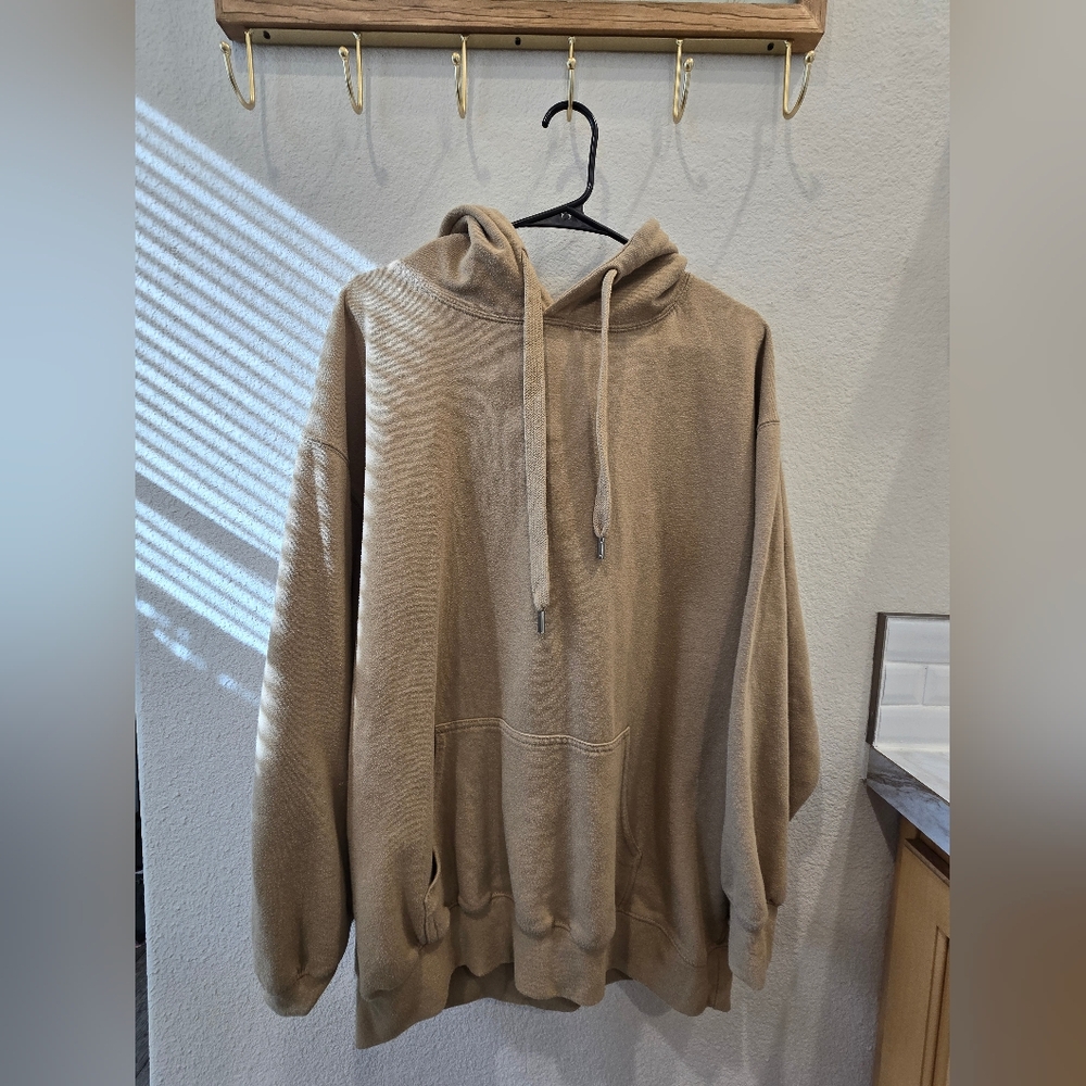 Oversized Beige Hoodie